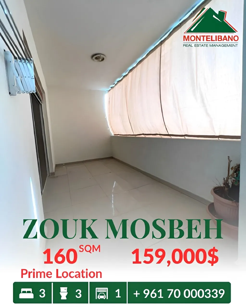 Apartment for sale in Zouk Mosbeh, Lebanon