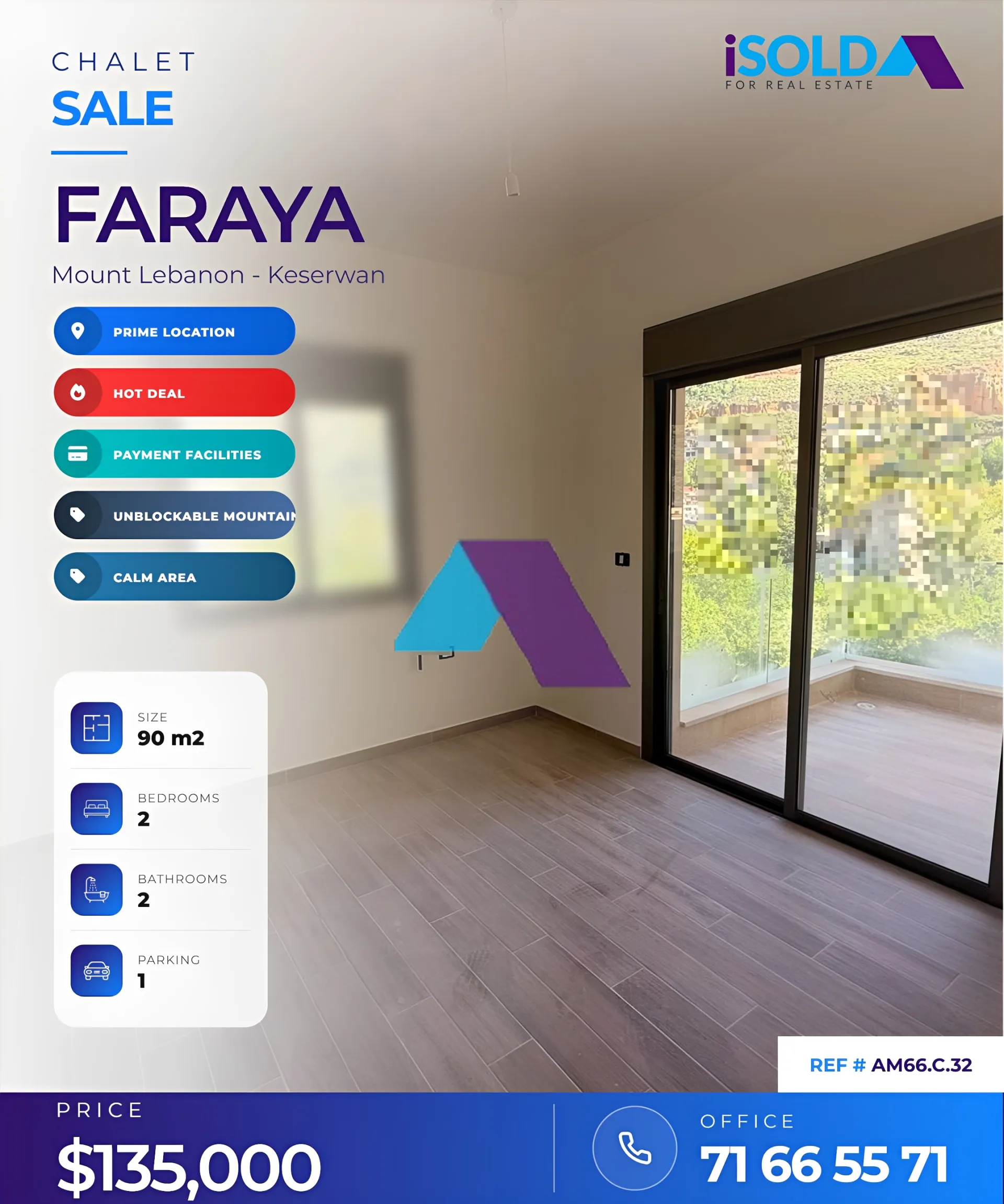 Chalet for Sale in Faraya - 2 bed, 2 bath