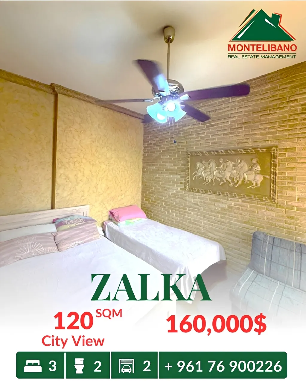 Apartment for sale in Zalqa, Lebanon - 3 bed, 2 bath
