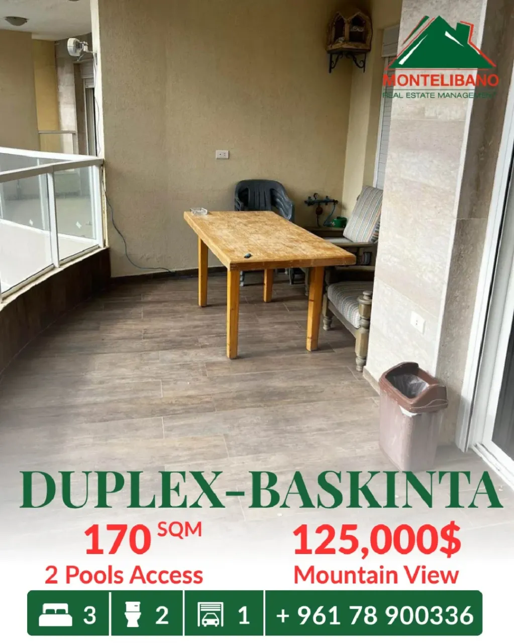 Duplex for sale in Baskinta, Lebanon