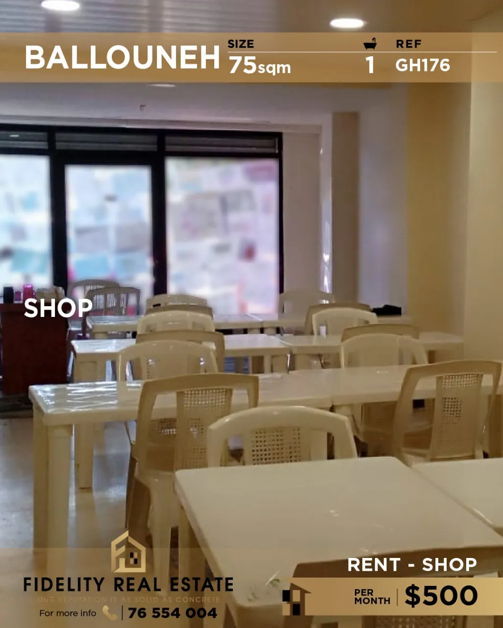 Shop for rent in Ballouneh, Lebanon