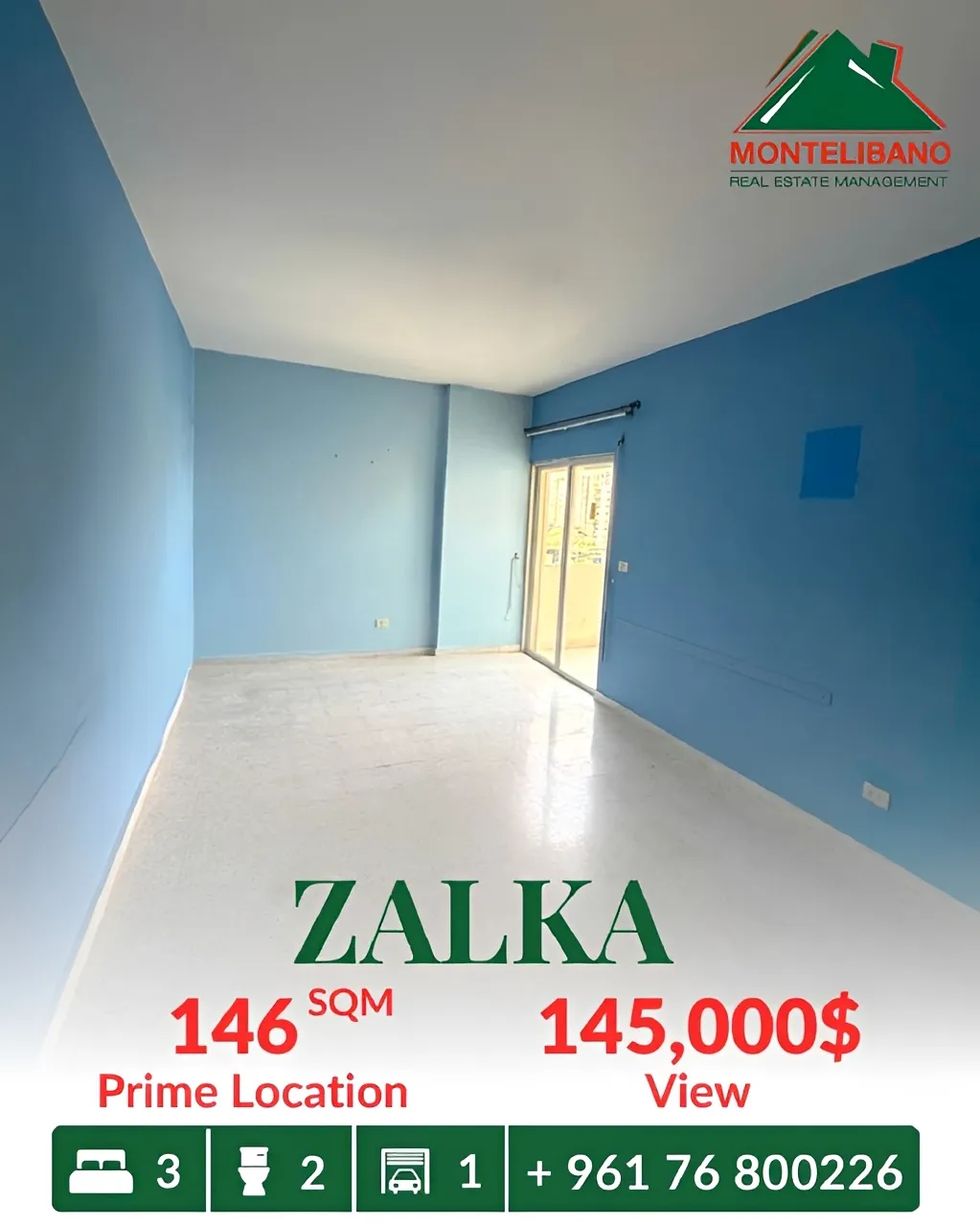 Apartment for sale in Zalqa, Lebanon - 3 bed, 2 bath