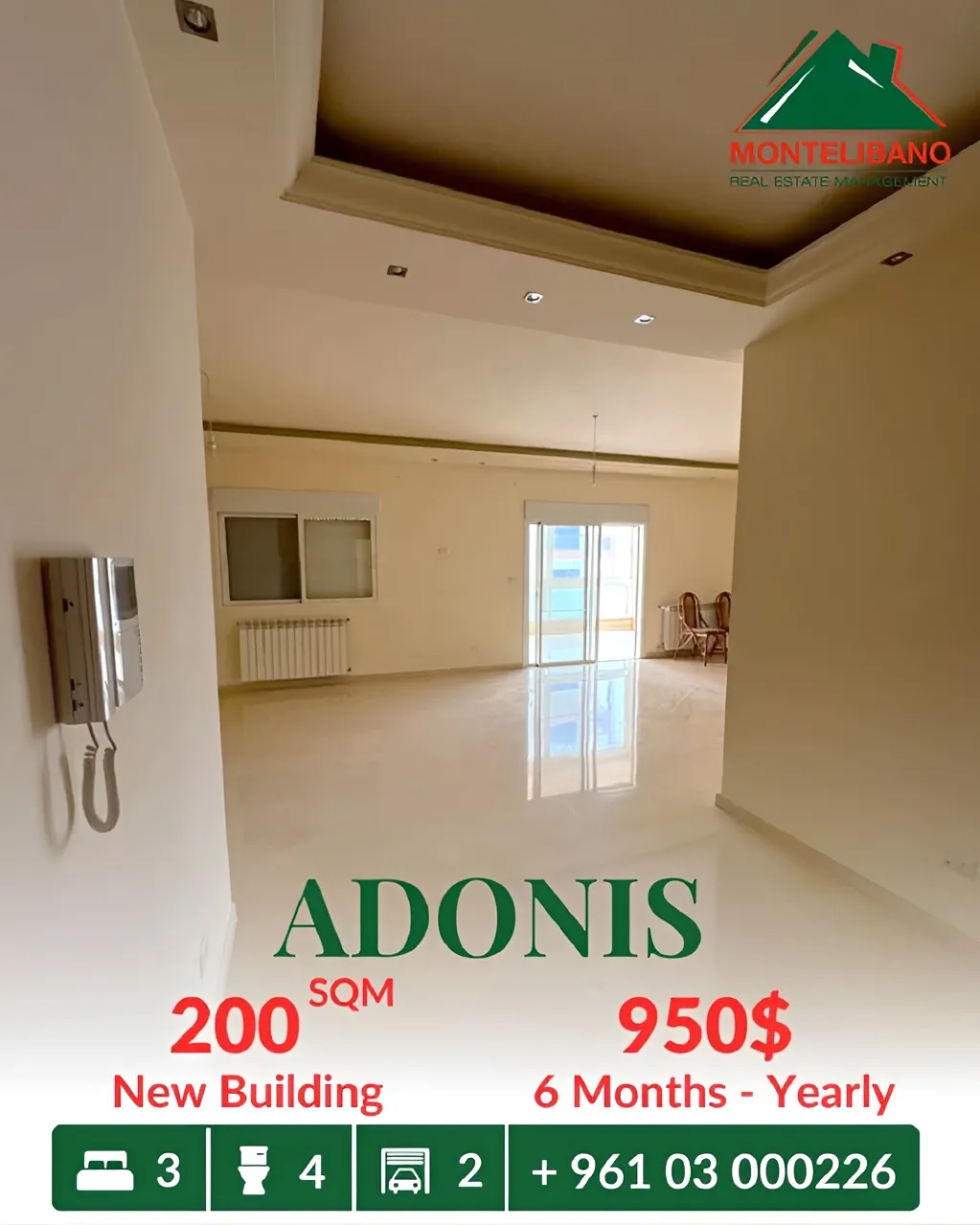 Apartment for rent in Adonis, Lebanon