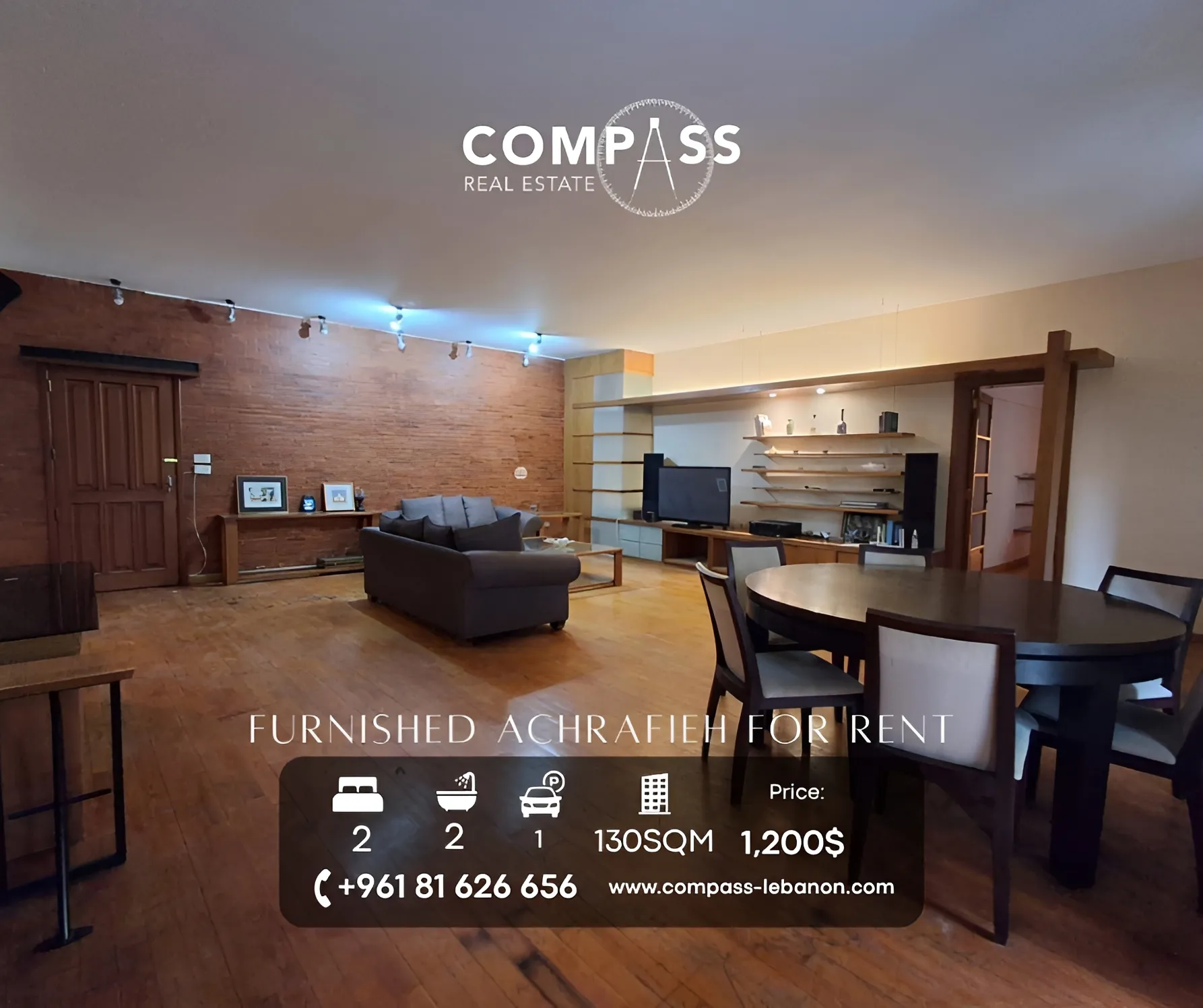 Apartment for rent in Achrafieh - 2 bed, 2 bath