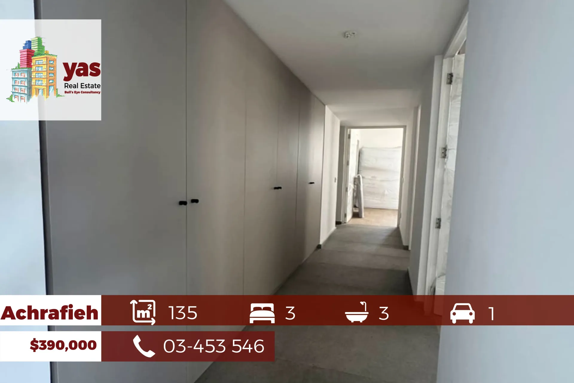 Apartment for Sale in Achrafieh - 3 bed, 3 bath
