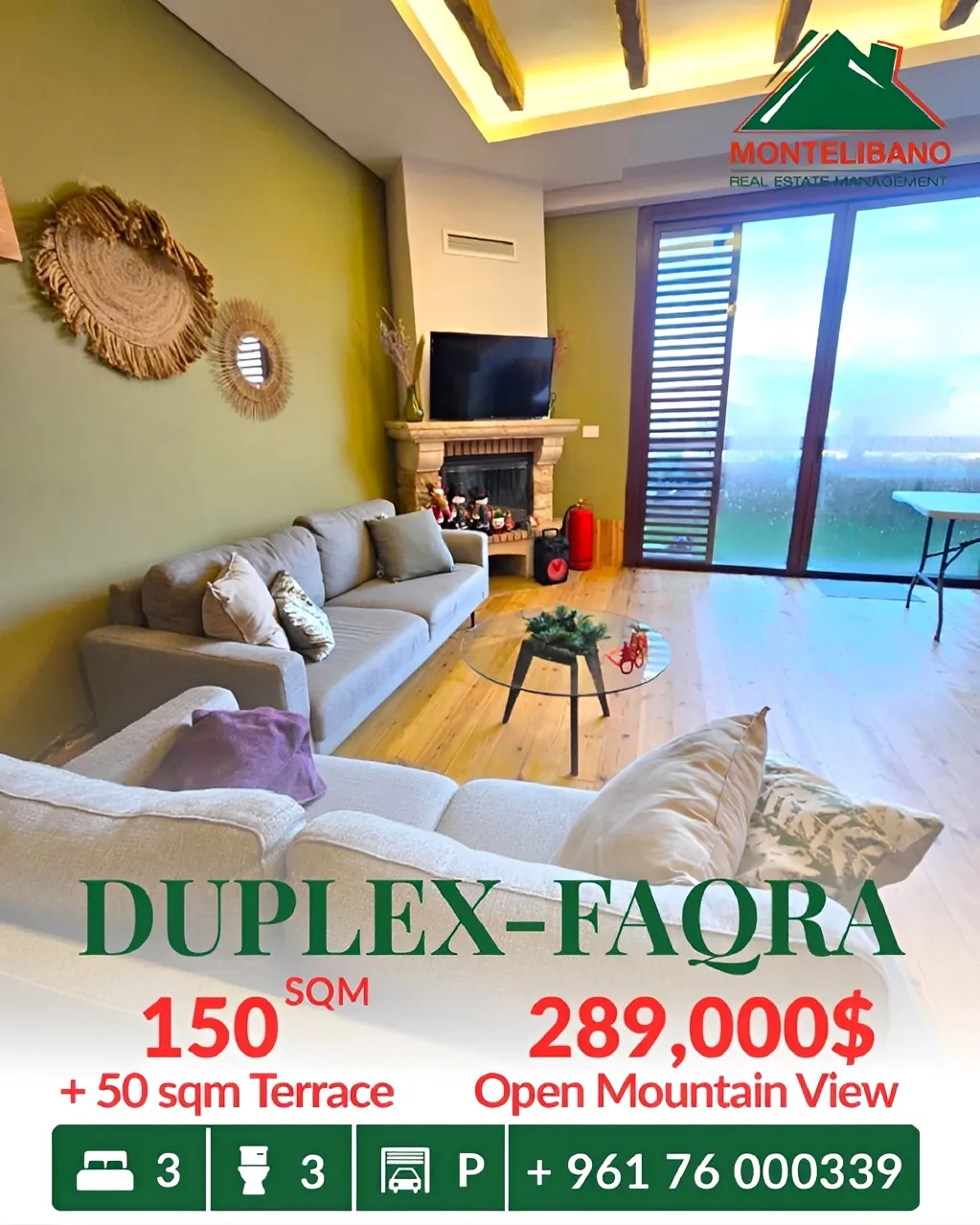 Duplex for sale in Faqra, Lebanon