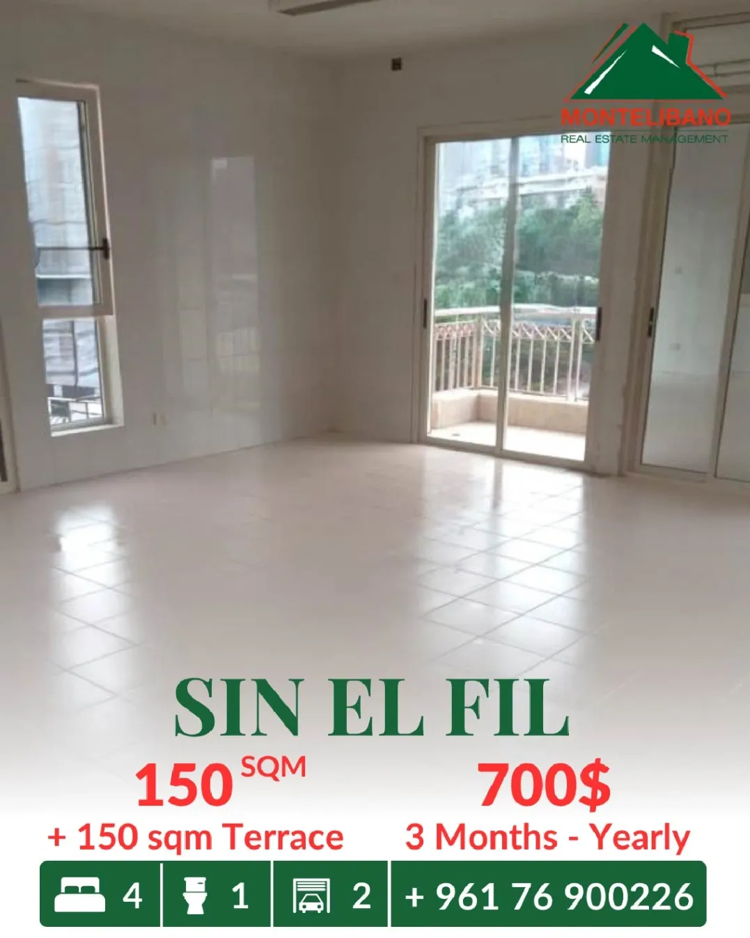 Apartment for rent in Sin El Fil, Lebanon