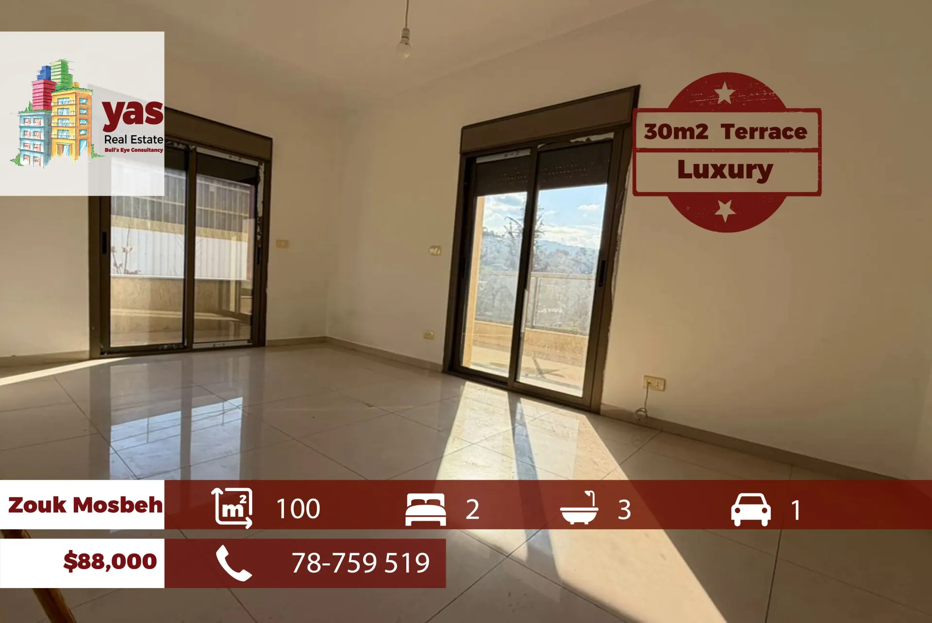Apartment for Sale in Zouk Mosbeh - 2 bed, 2 bath