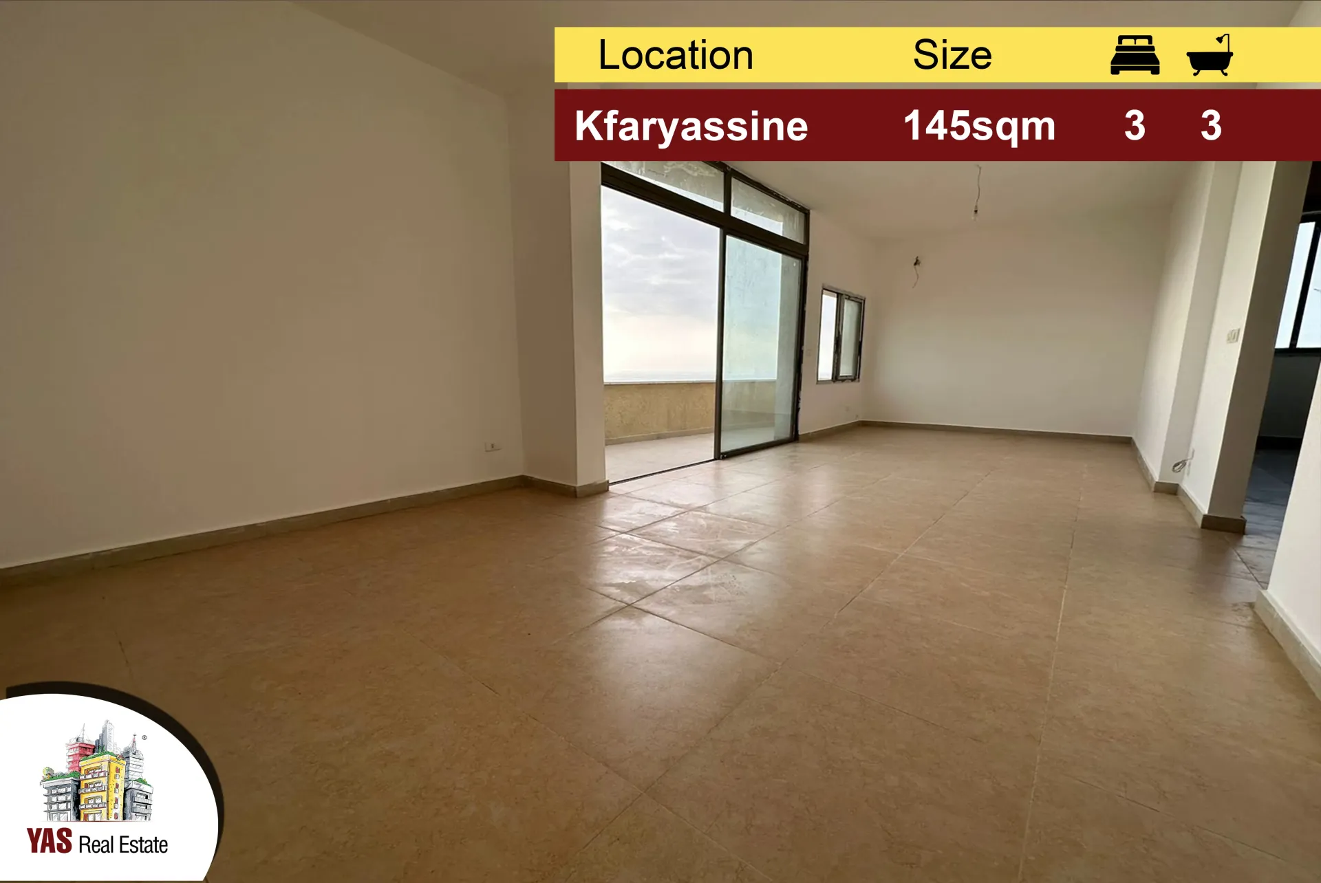 Apartment for Sale in Kfar Yassine - 3 bed, 3 bath