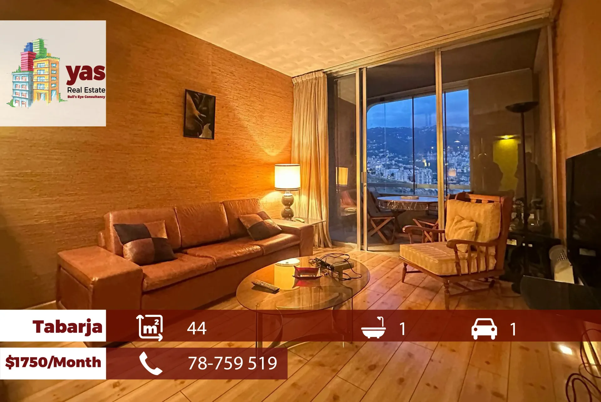 Chalet for rent in Tabarja - 1 bed, 1 bath