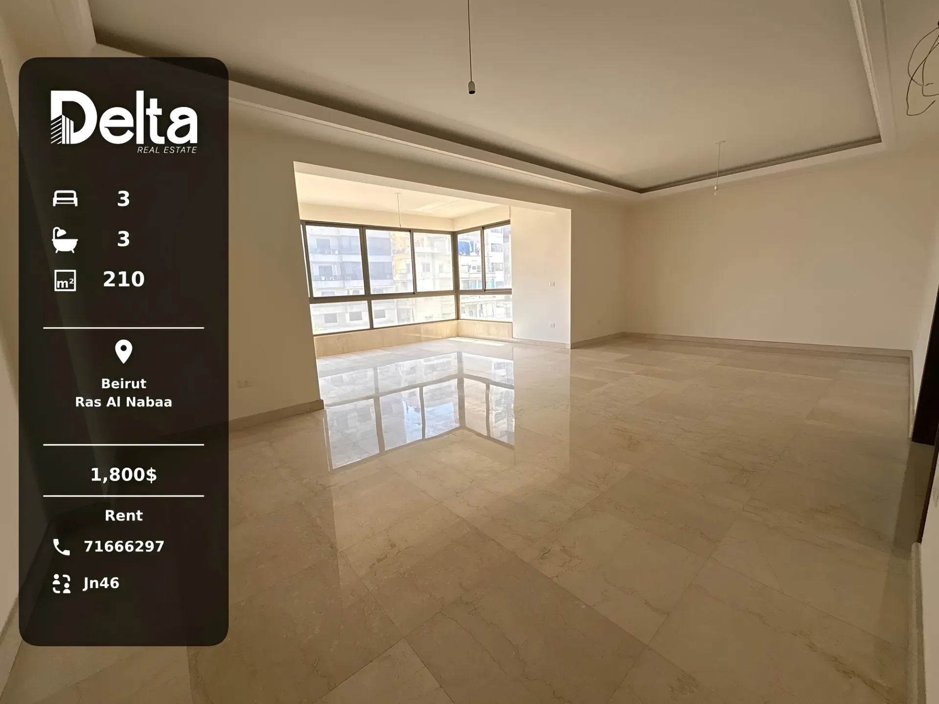 Apartment for rent in Ras al naba'a, beirut, lebanon - 3 bed, 3.0 bath