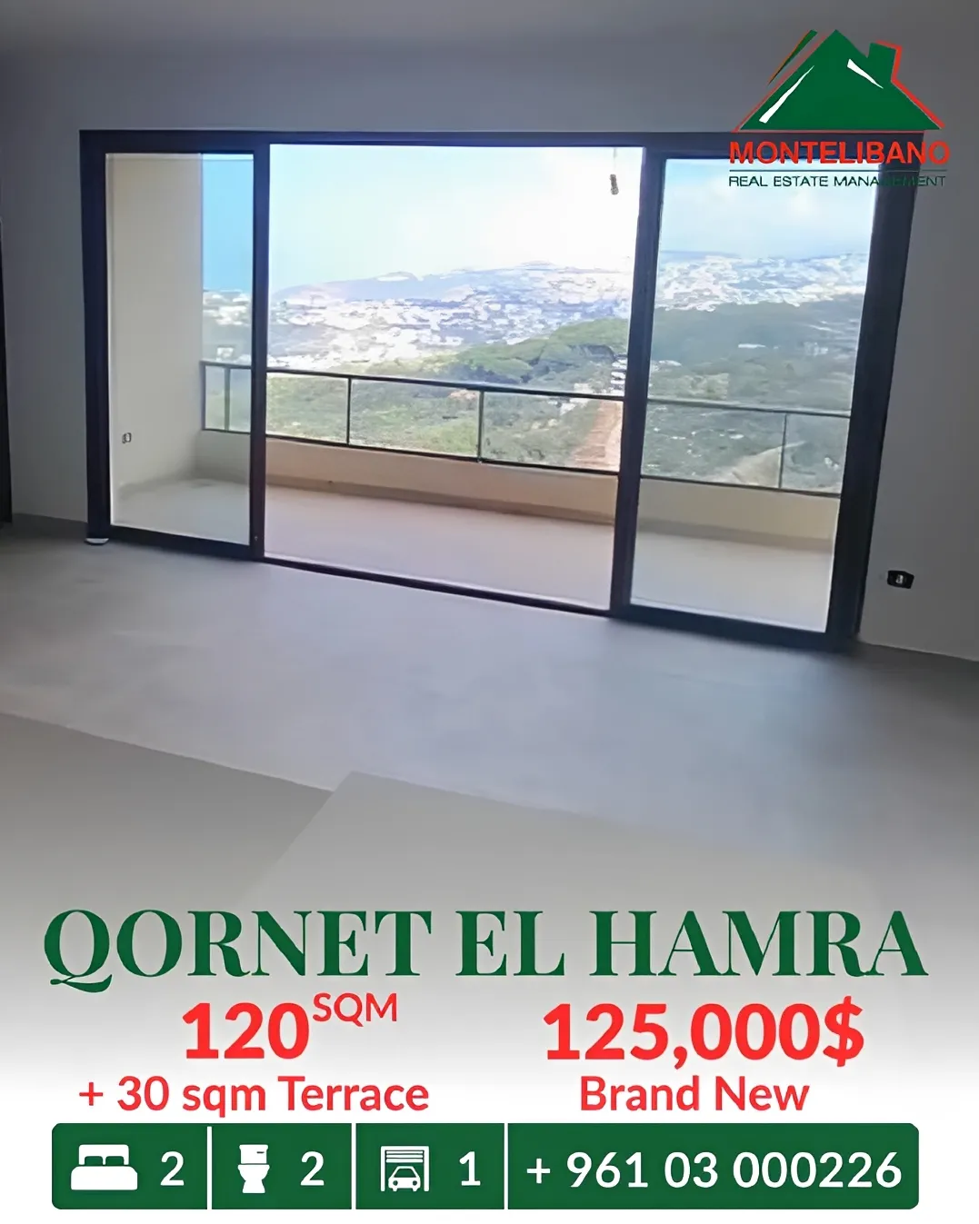 Apartment for sale in Qornet El Hamra