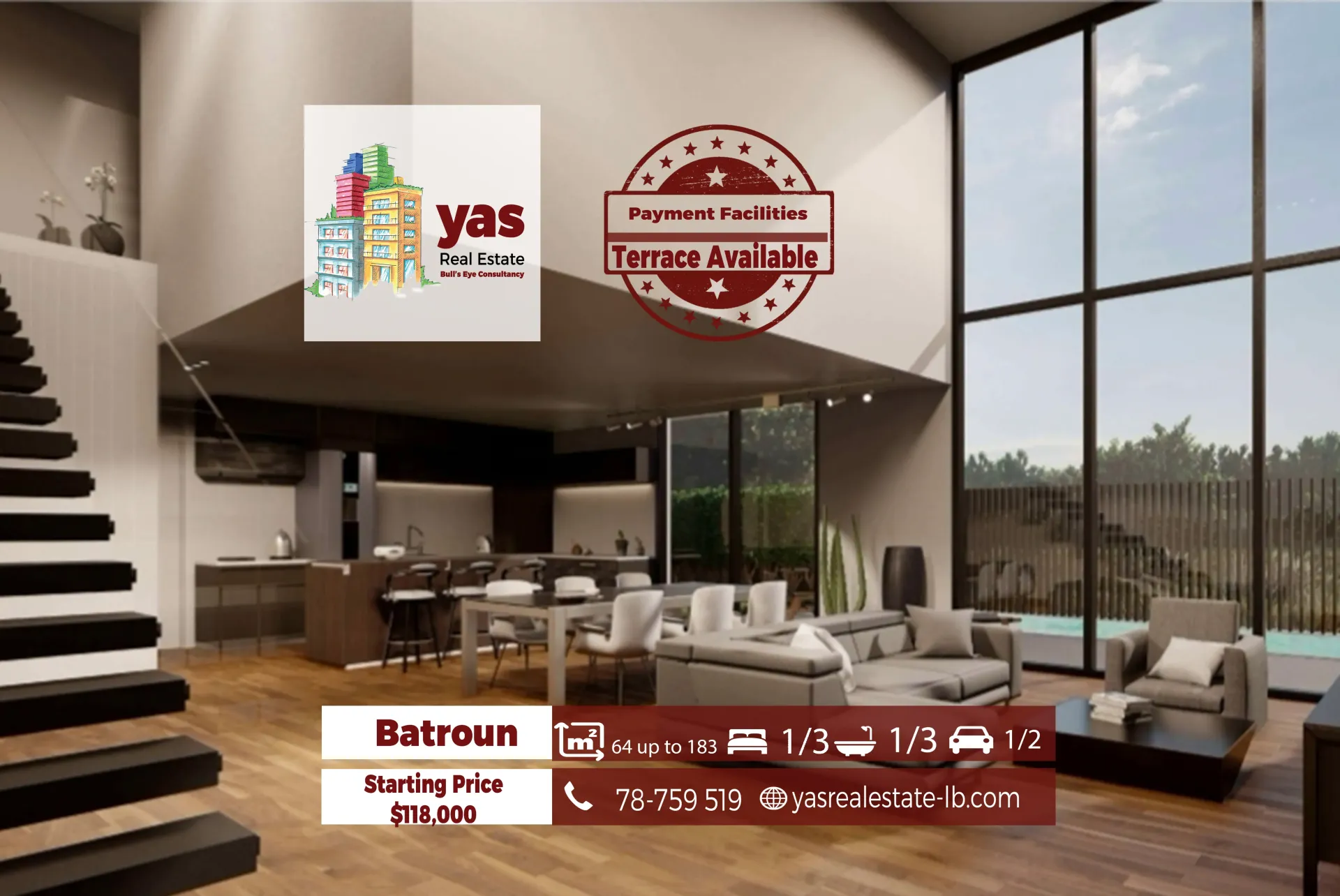Apartment for Sale in Batroun - 3 bed, 3 bath