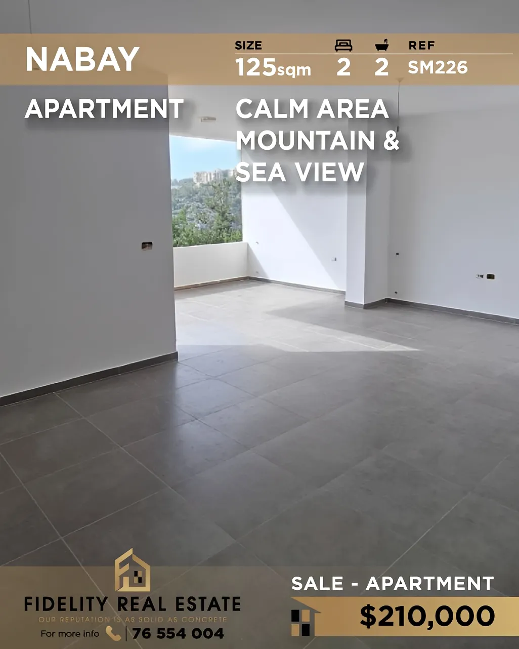 Apartment for sale in Nabiyeh, Lebanon - 2 bed, 2 bath