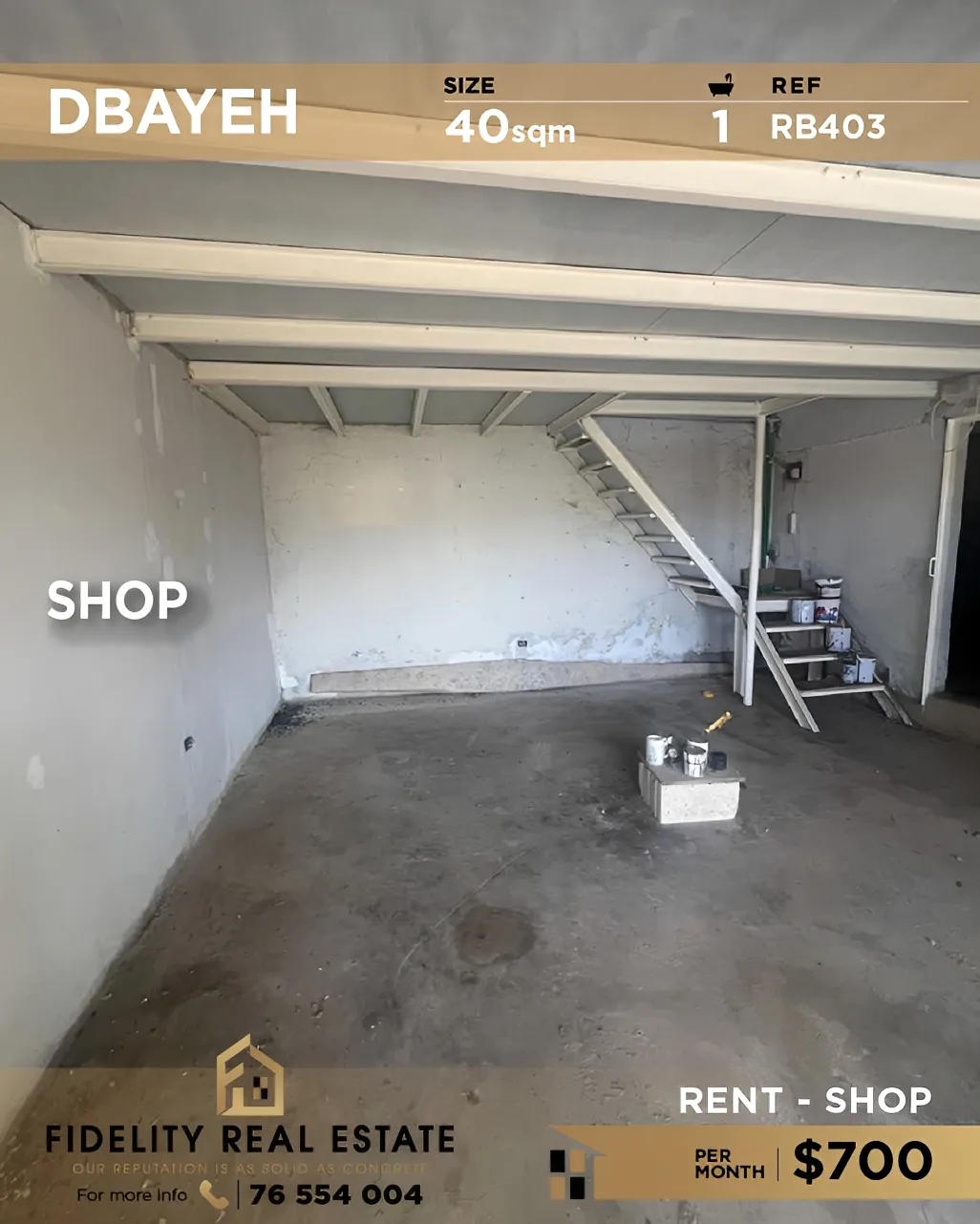Shop for rent in Dbayeh, Lebanon