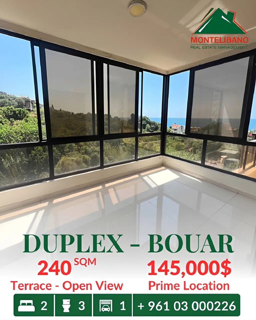 Duplex for sale in Bouar, Lebanon