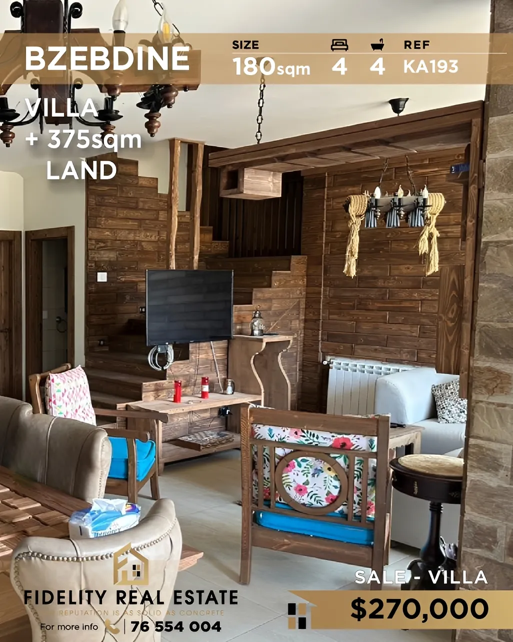 Villa for sale in Bzebdine, Lebanon - 4 bed, 4 bath