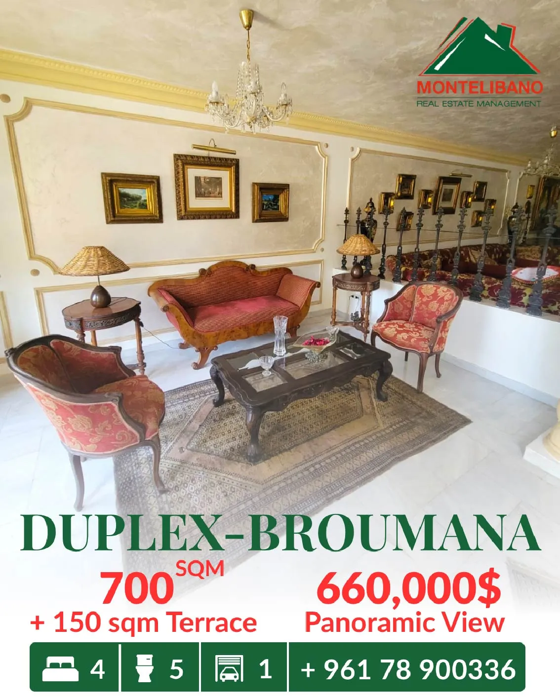 Duplex for sale in Broummana