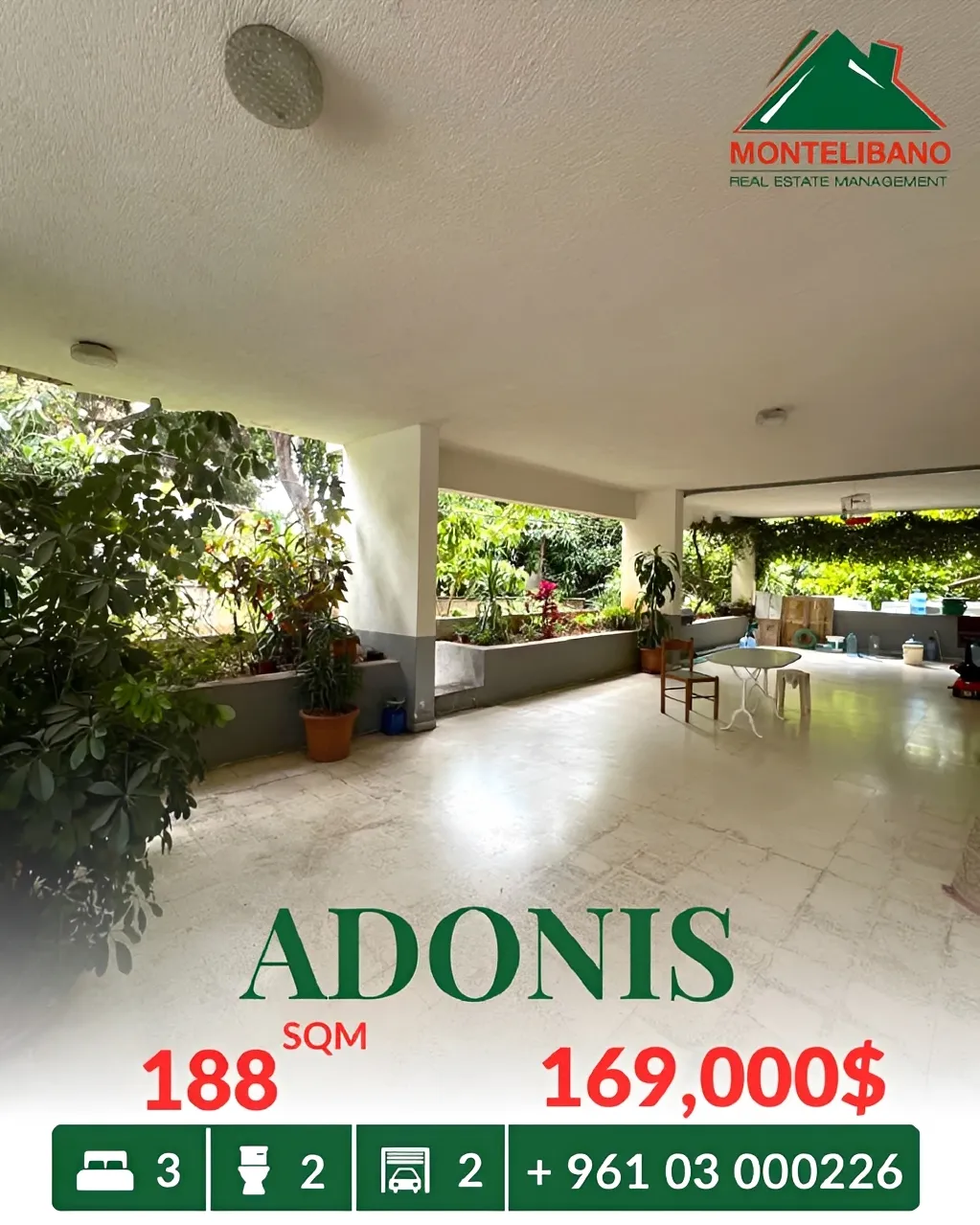 Apartment for sale in Adonis, Lebanon - 3 bed, 2 bath