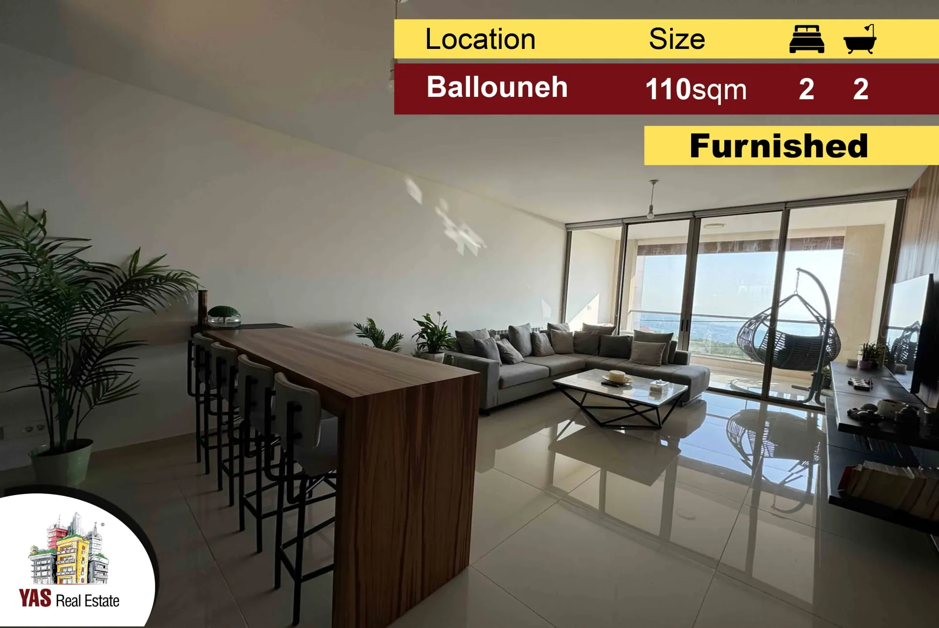 Apartment for Sale in Ballouneh - 2 bed, 2 bath