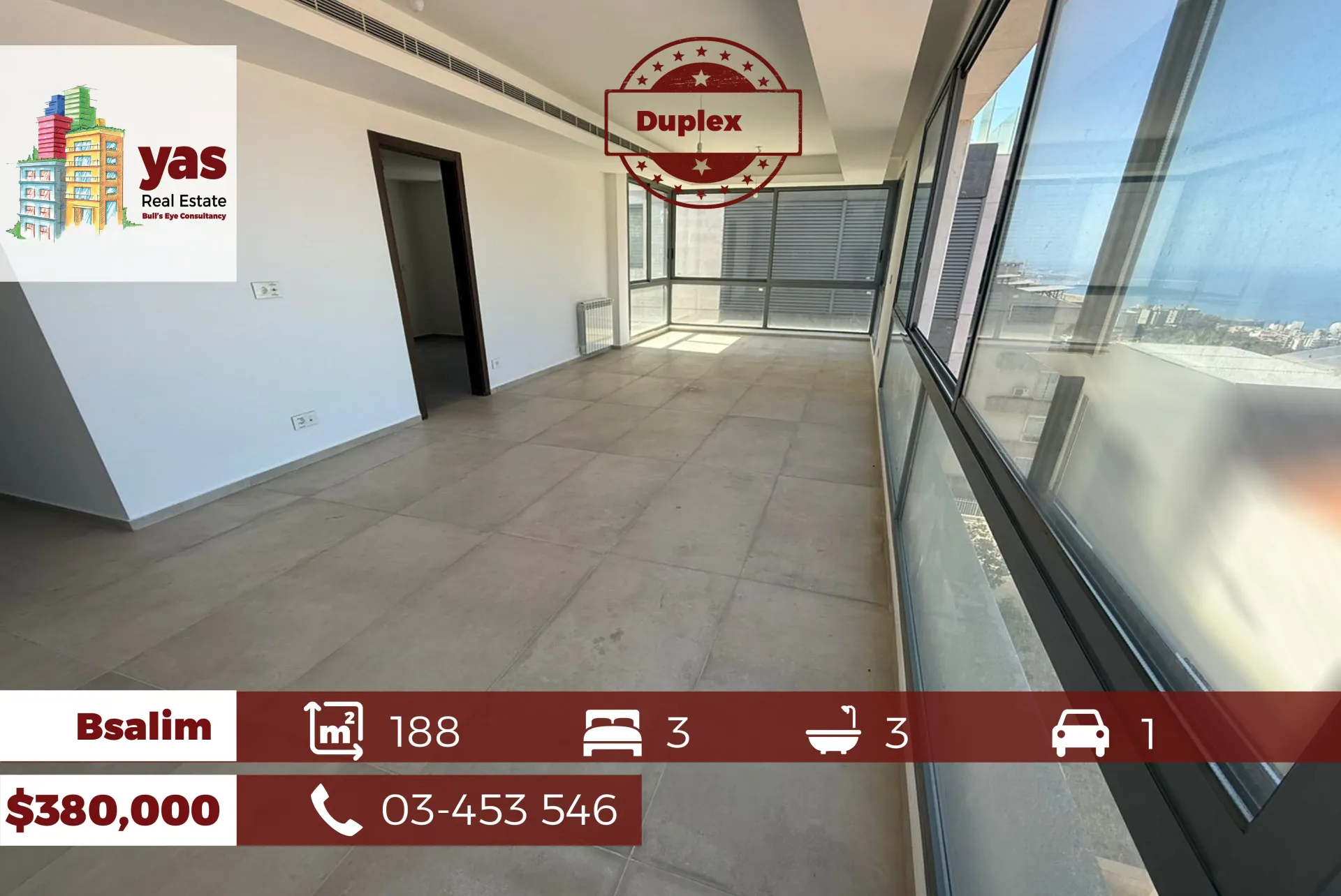 Apartment for Sale in Bsalim - 3 bed, 3 bath