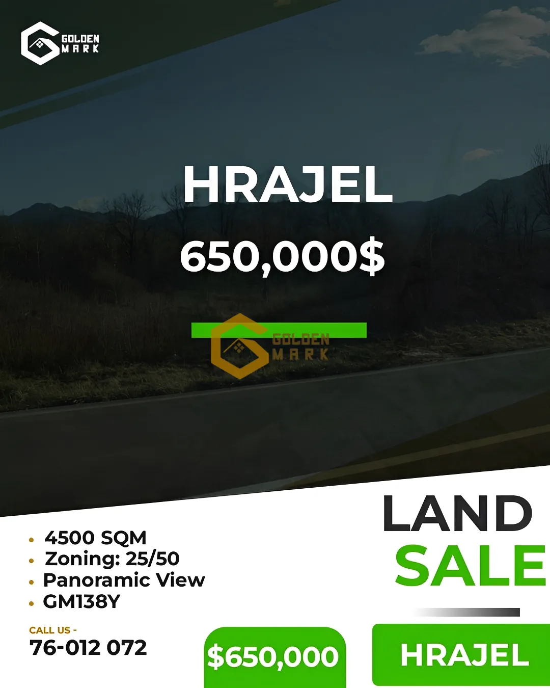 Land for Sale in Hrajel