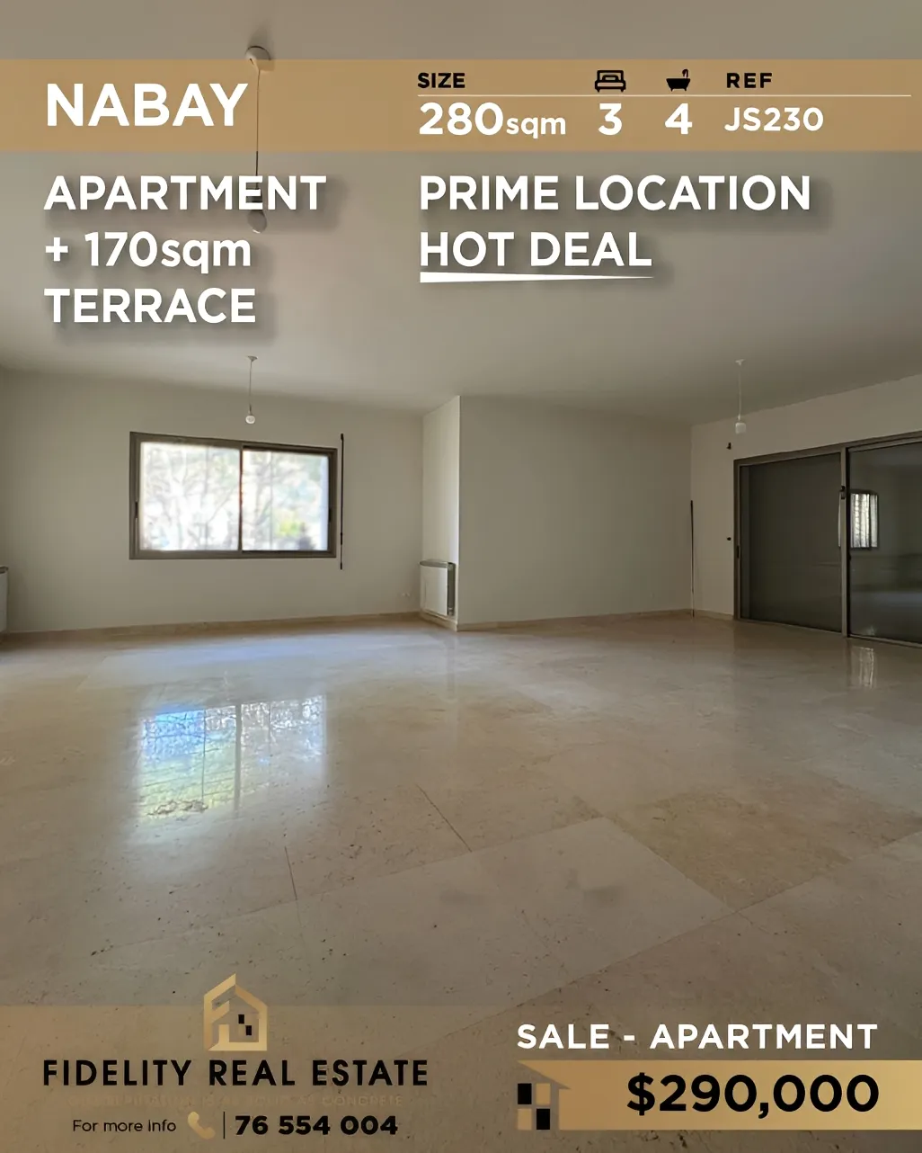 Apartment for sale in Nabiyeh, Lebanon - 3 bed, 4 bath