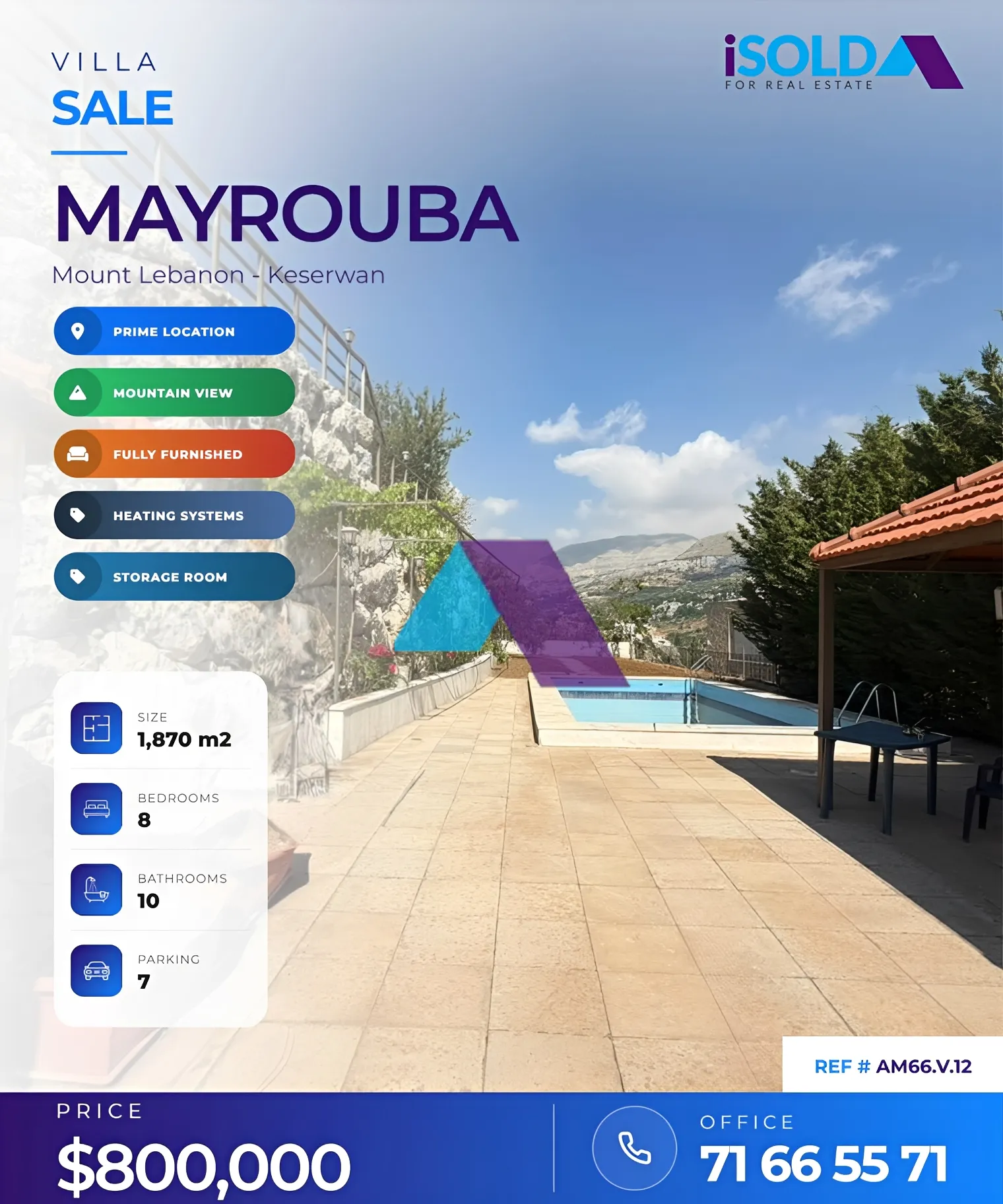 Apartment for sale in Mayrouba, Lebanon - 8 bed, 10 bath
