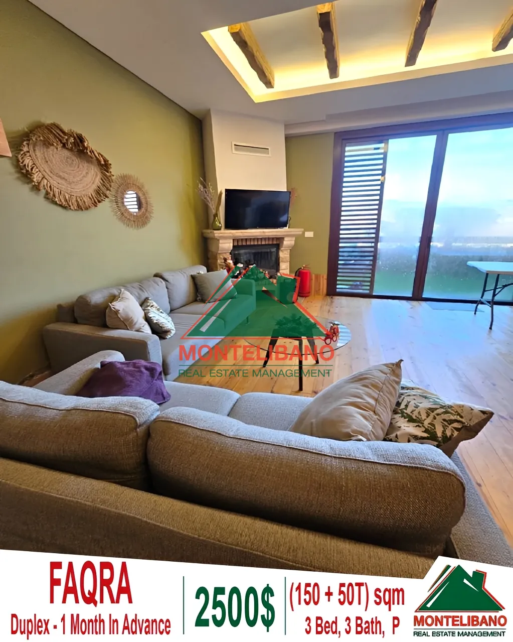 Duplex for rent in Faqra, Lebanon