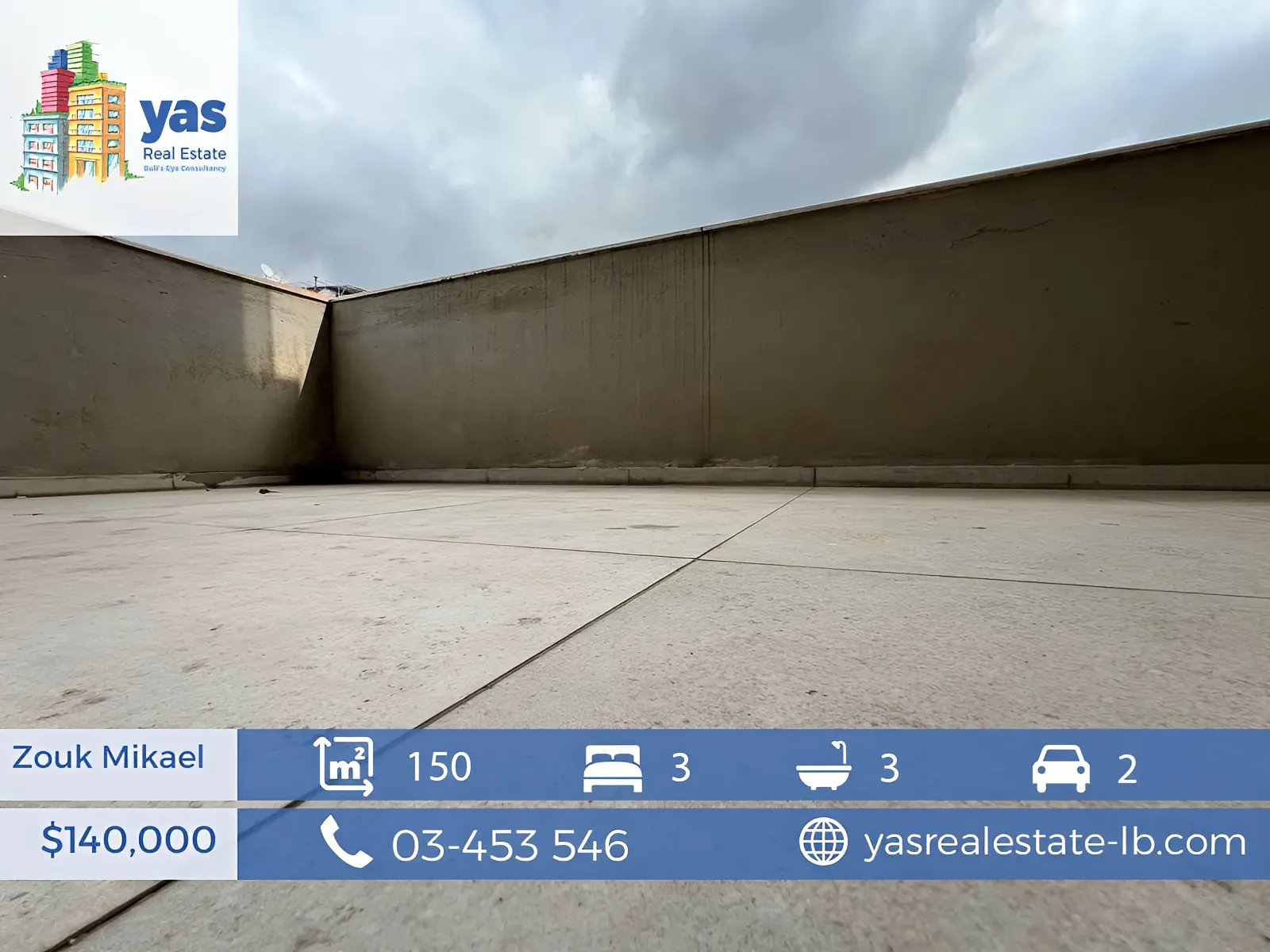 Apartment for Sale in Zouk Mikael - 3 bed, 3 bath