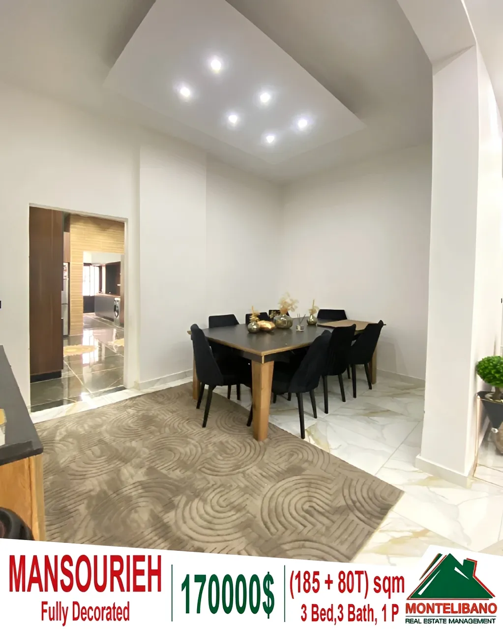 Apartment for sale in Mansourieh, Lebanon - 3 bed, 3 bath