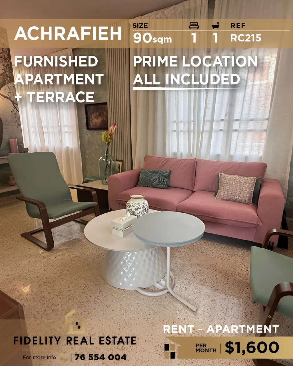 Apartment for rent in Achrafieh, Beirut, Lebanon
