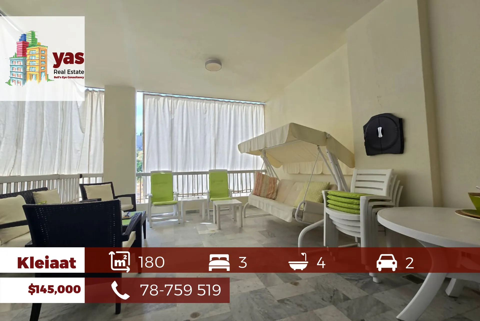 Apartment for Sale in Qleiat - 3 bed, 4 bath