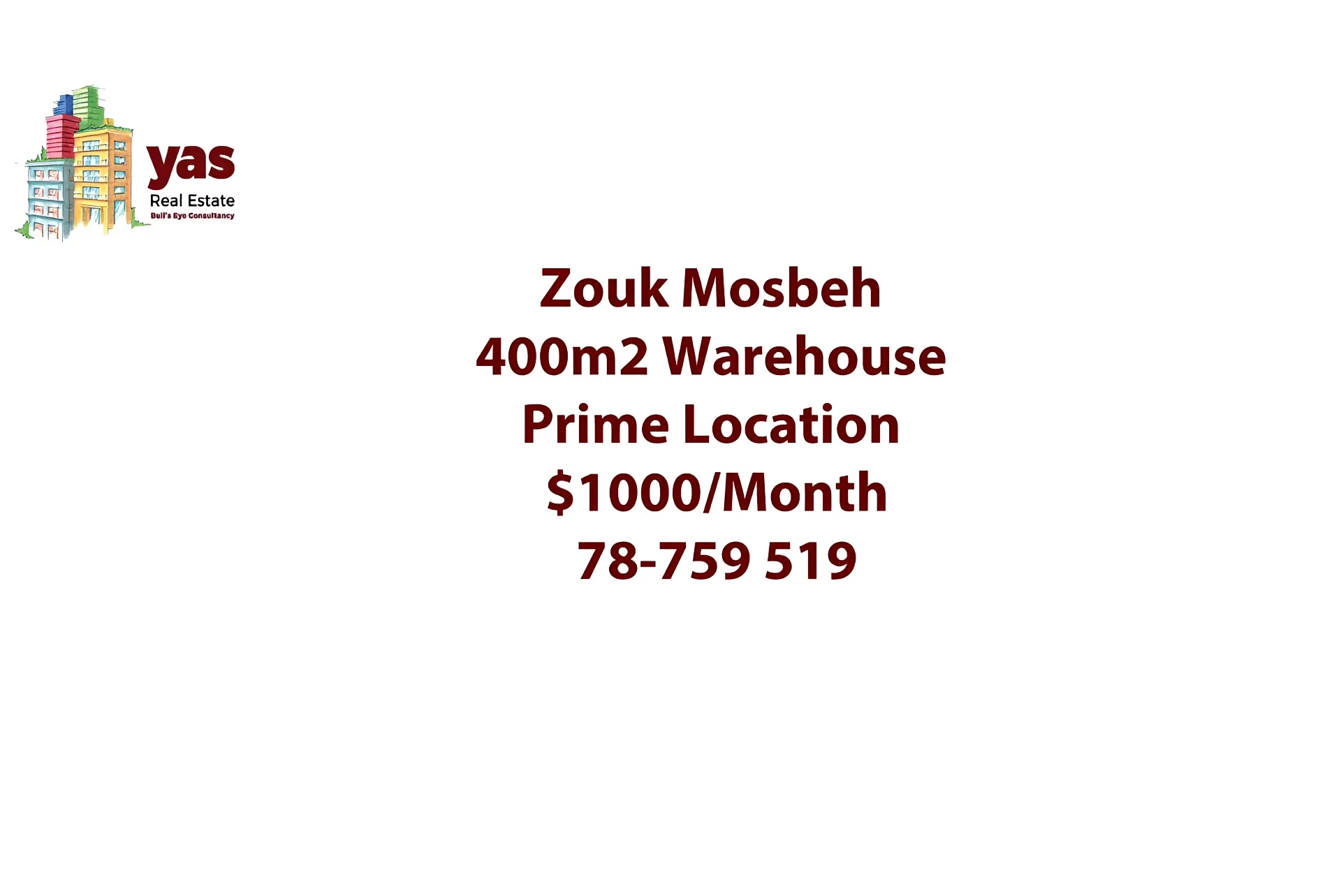 Warehouse for Rent in Zouk Mosbeh