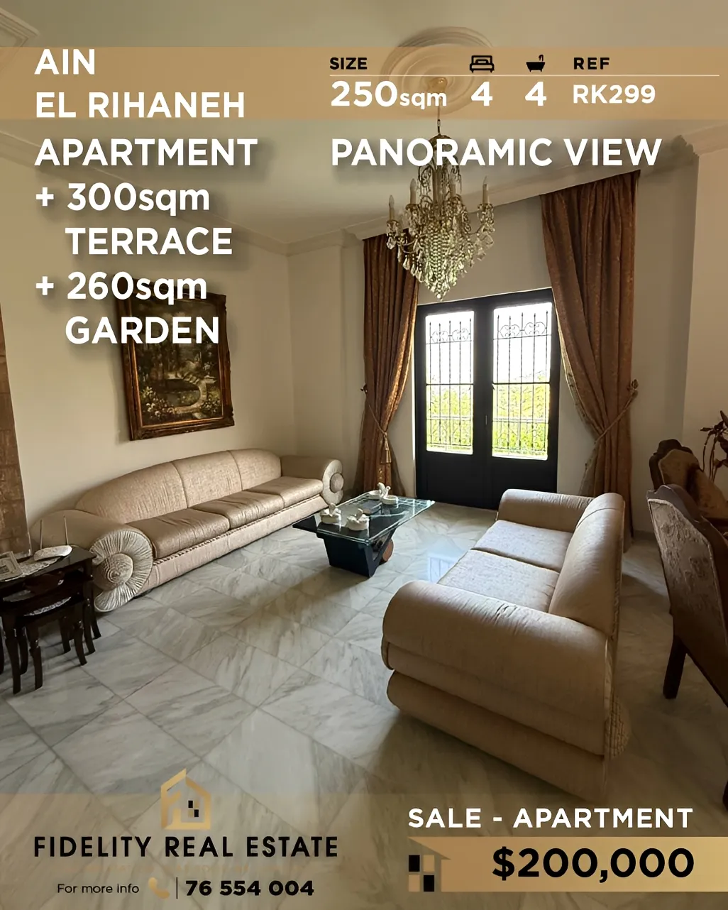 Apartment for sale in Ain El Rihaneh, Lebanon - 4 bed, 4 bath
