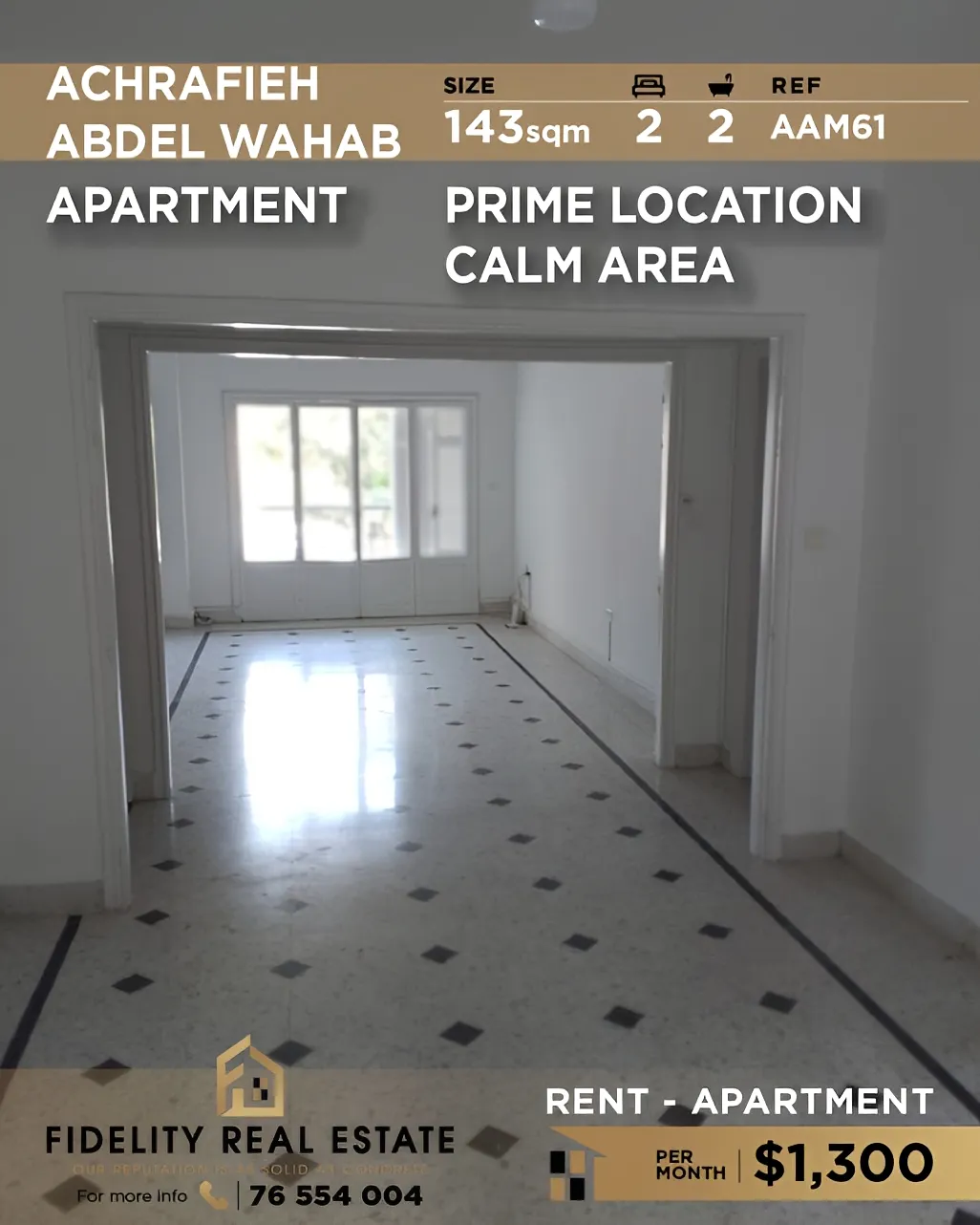 Apartment for rent in Achrafieh, Beirut, Lebanon - 2 bed, 2 bath