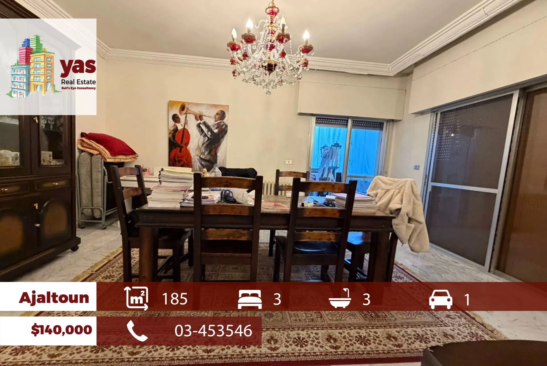 Apartment for Sale in Ajaltoun