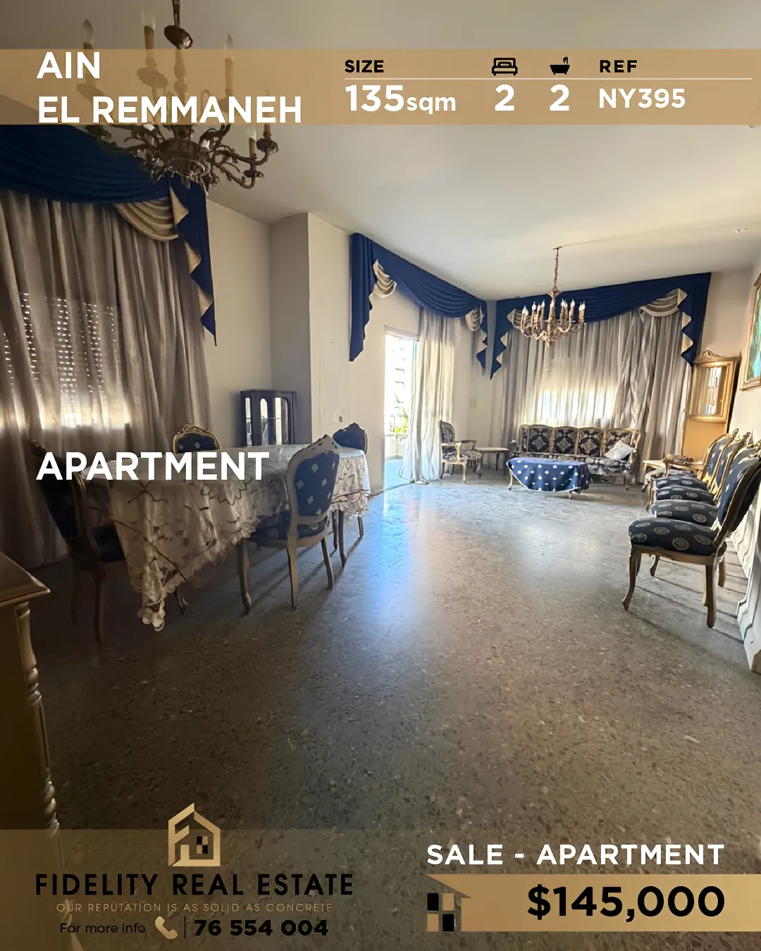 Apartment for sale in Ain El Remmaneh, Lebanon