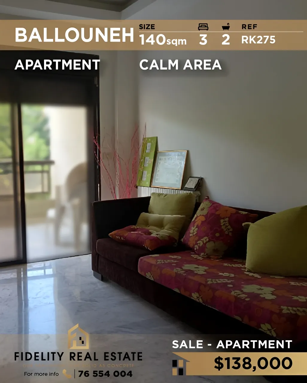 Apartment for sale in Ballouneh, Lebanon - 3 bed, 2 bath
