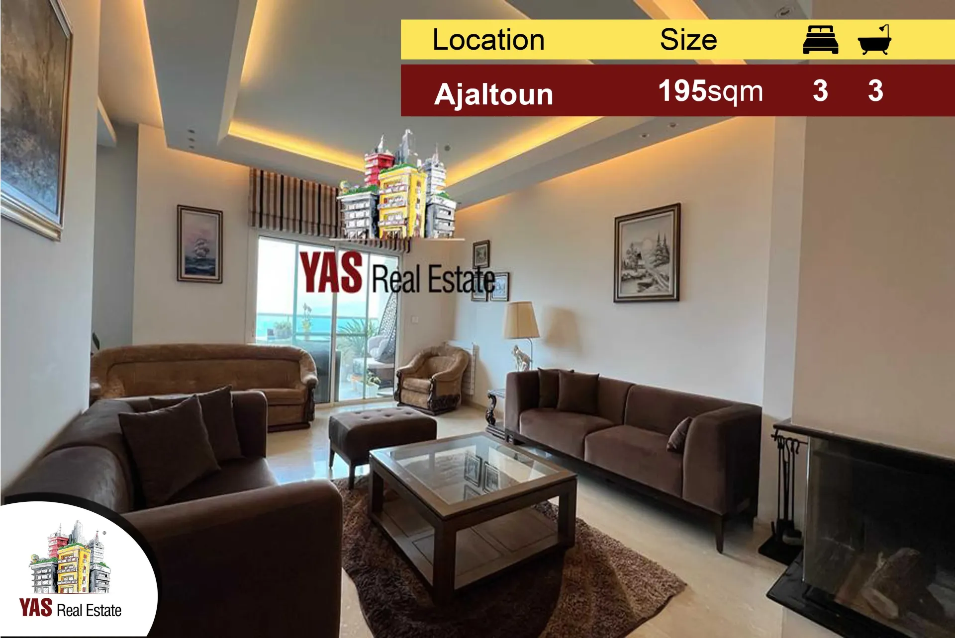 Apartment for Sale in Ajaltoun - 3 bed, 3 bath