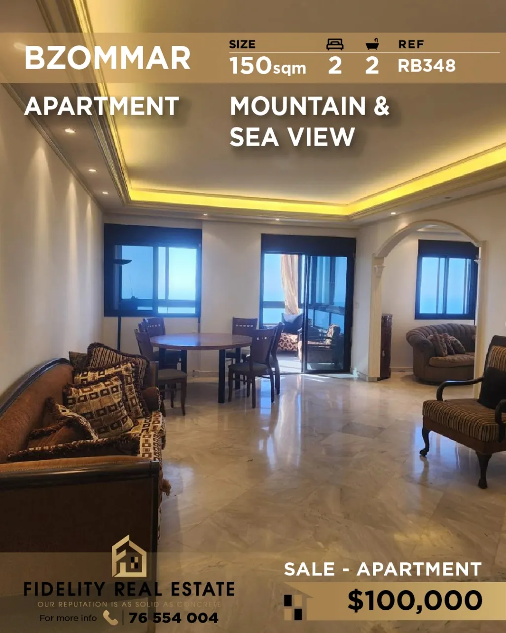 Apartment for sale in Bzoummar, Lebanon - 2 bed, 2 bath