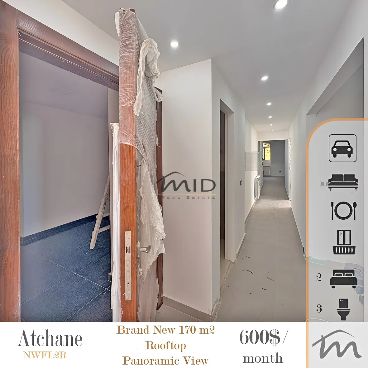 Apartment for rent in Aatchane, lebanon - 2 bed, 3.0 bath