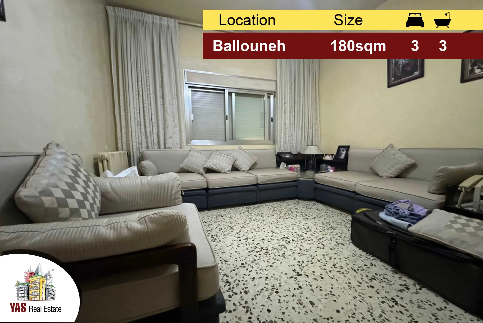 Apartment for Sale in Ballouneh - 3 bed, 3 bath