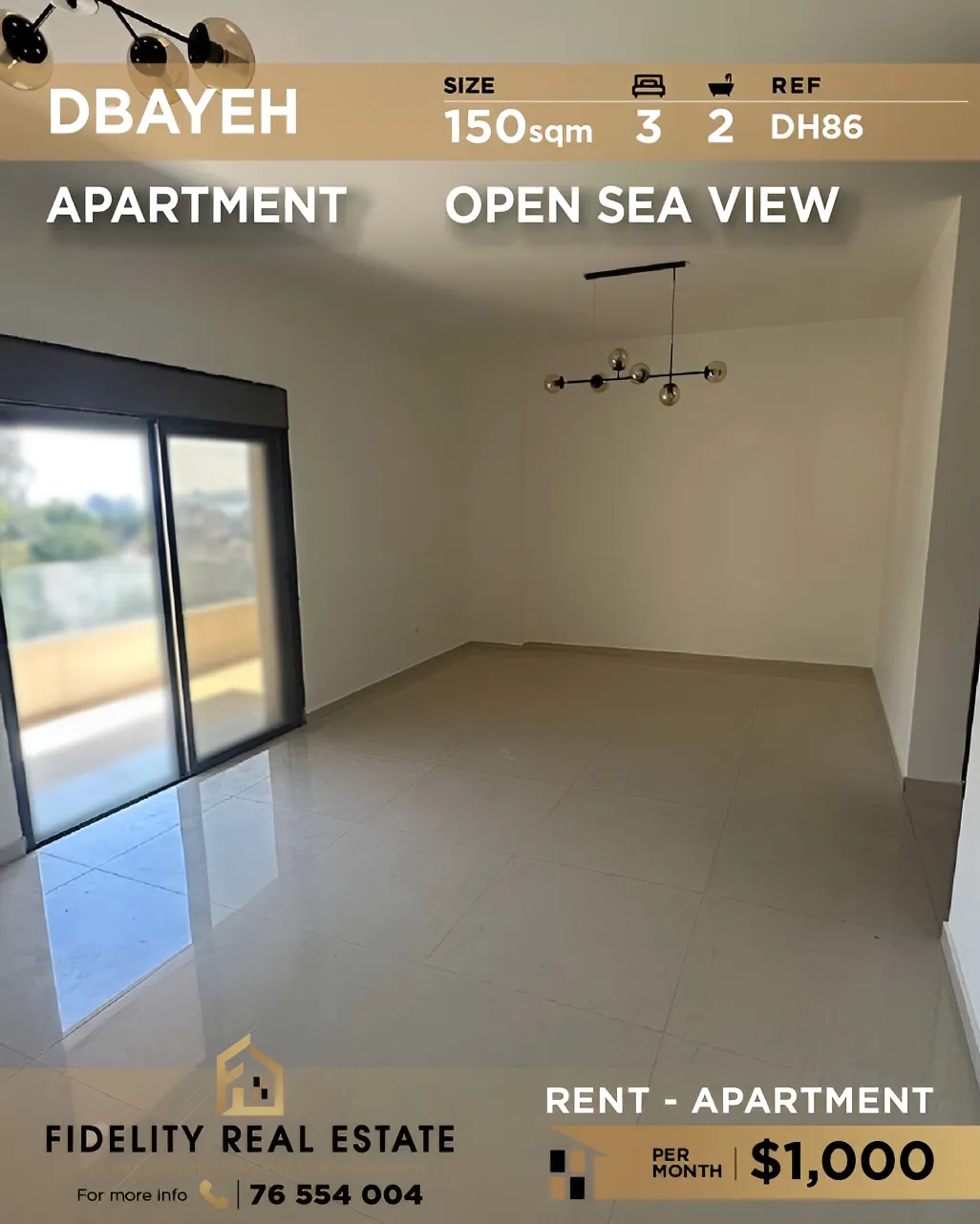 Apartment for rent in Dbayeh, Lebanon - 3 bed, 2 bath