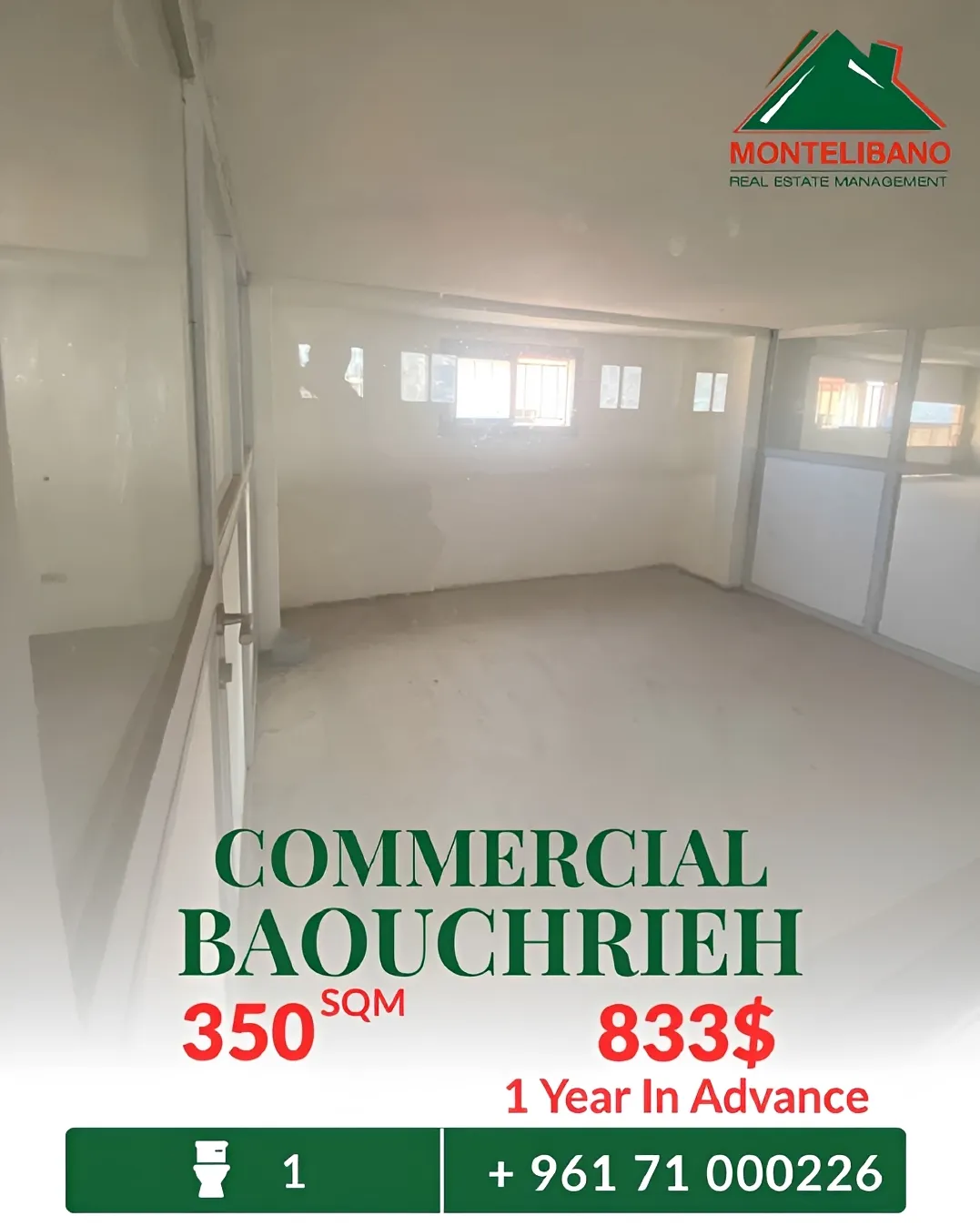 Industrial Unit for rent in Baouchriyeh