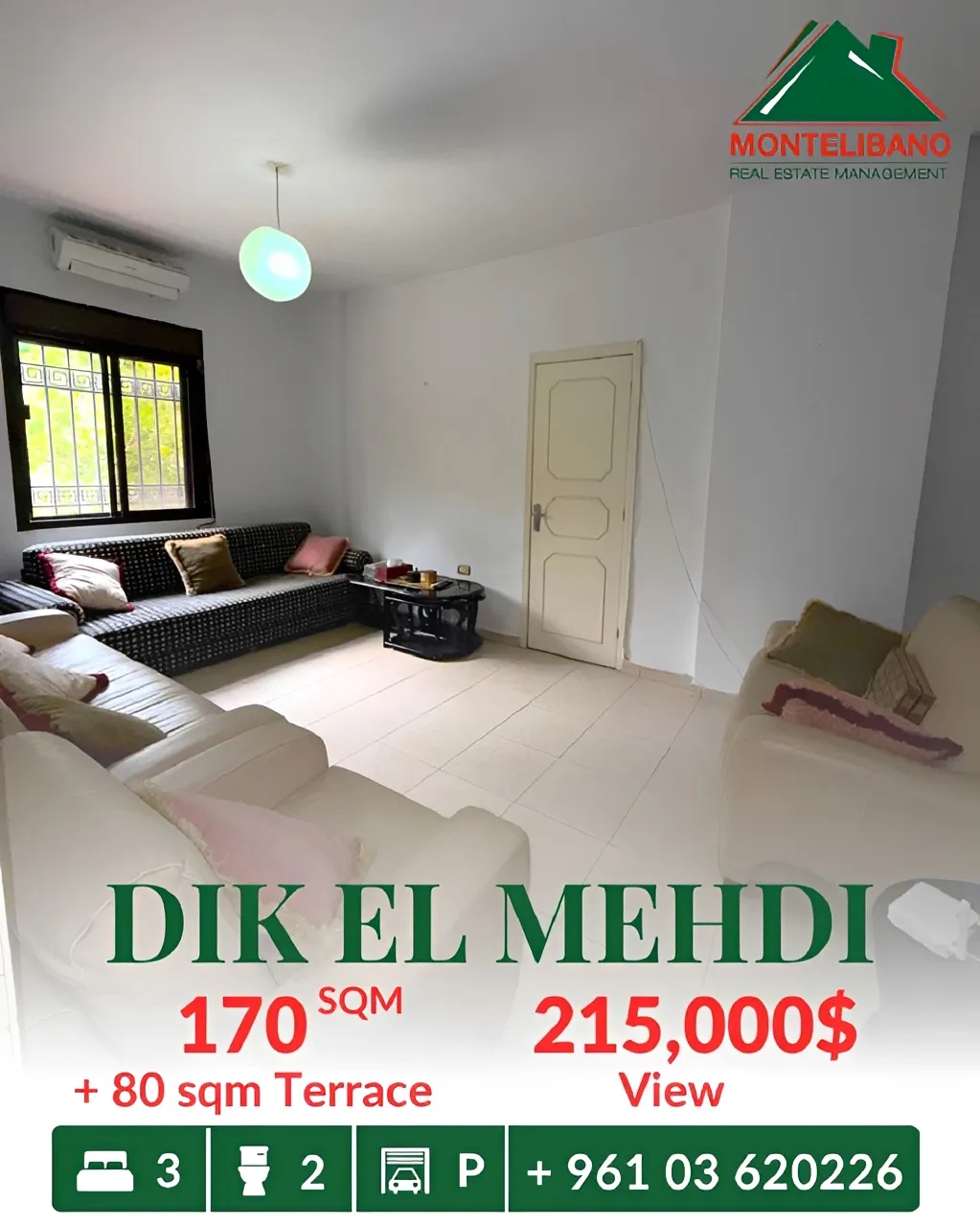 Apartment for sale in Dik El Mehdi, Lebanon