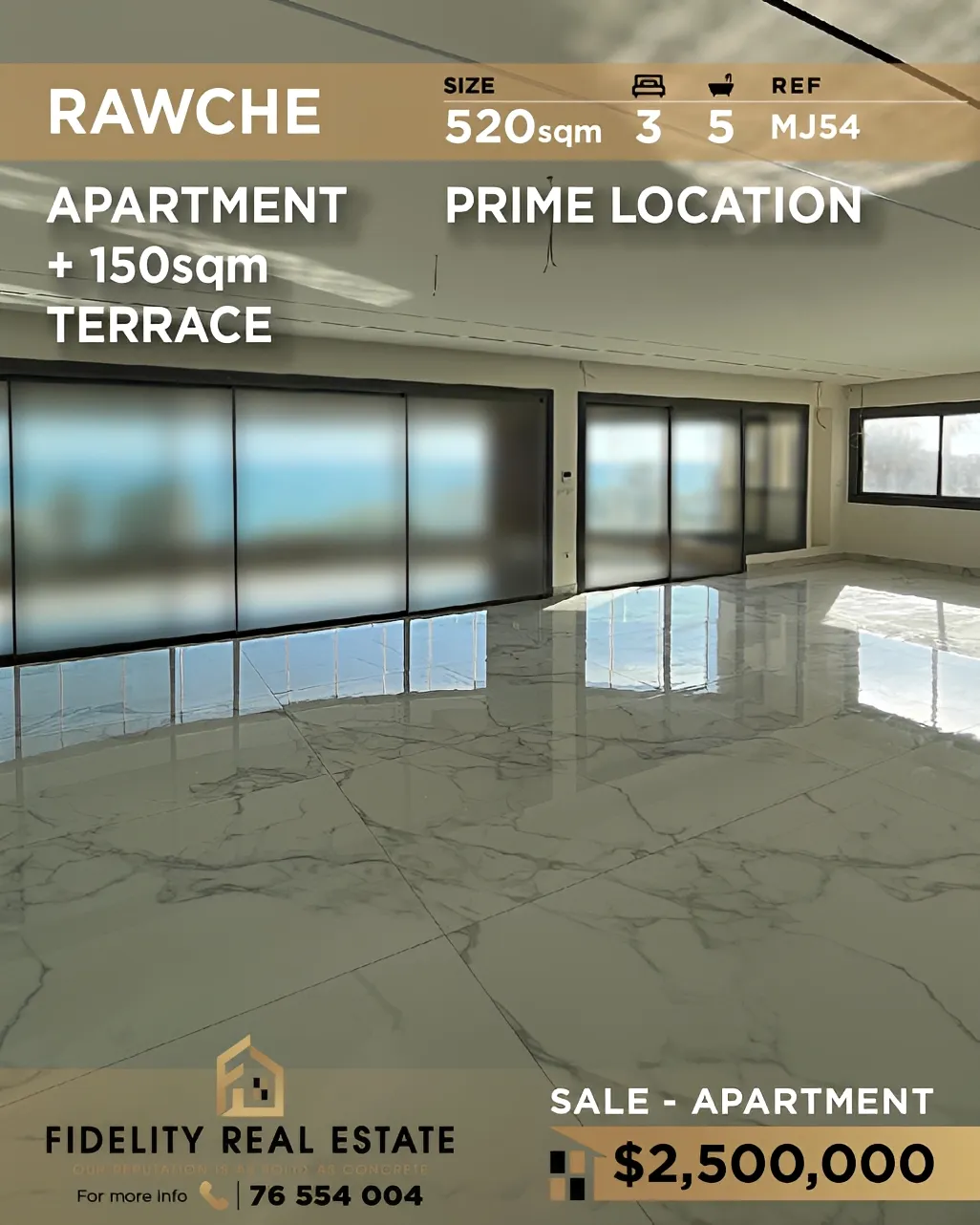 Apartment for sale in Raoucheh, Beirut, Lebanon - 3 bed, 5 bath