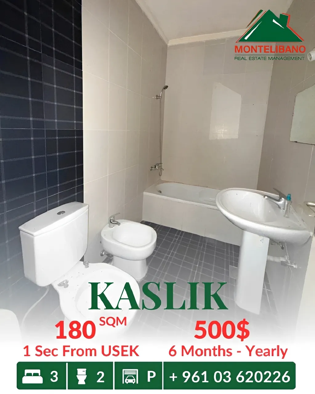 Apartment for rent in Kaslik, Lebanon