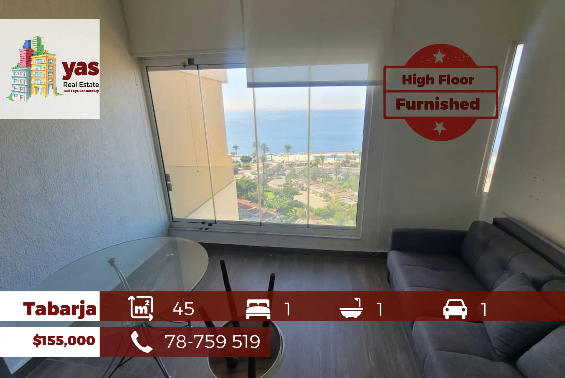 Apartment for Sale in Tabarja - 1 bed, 1 bath
