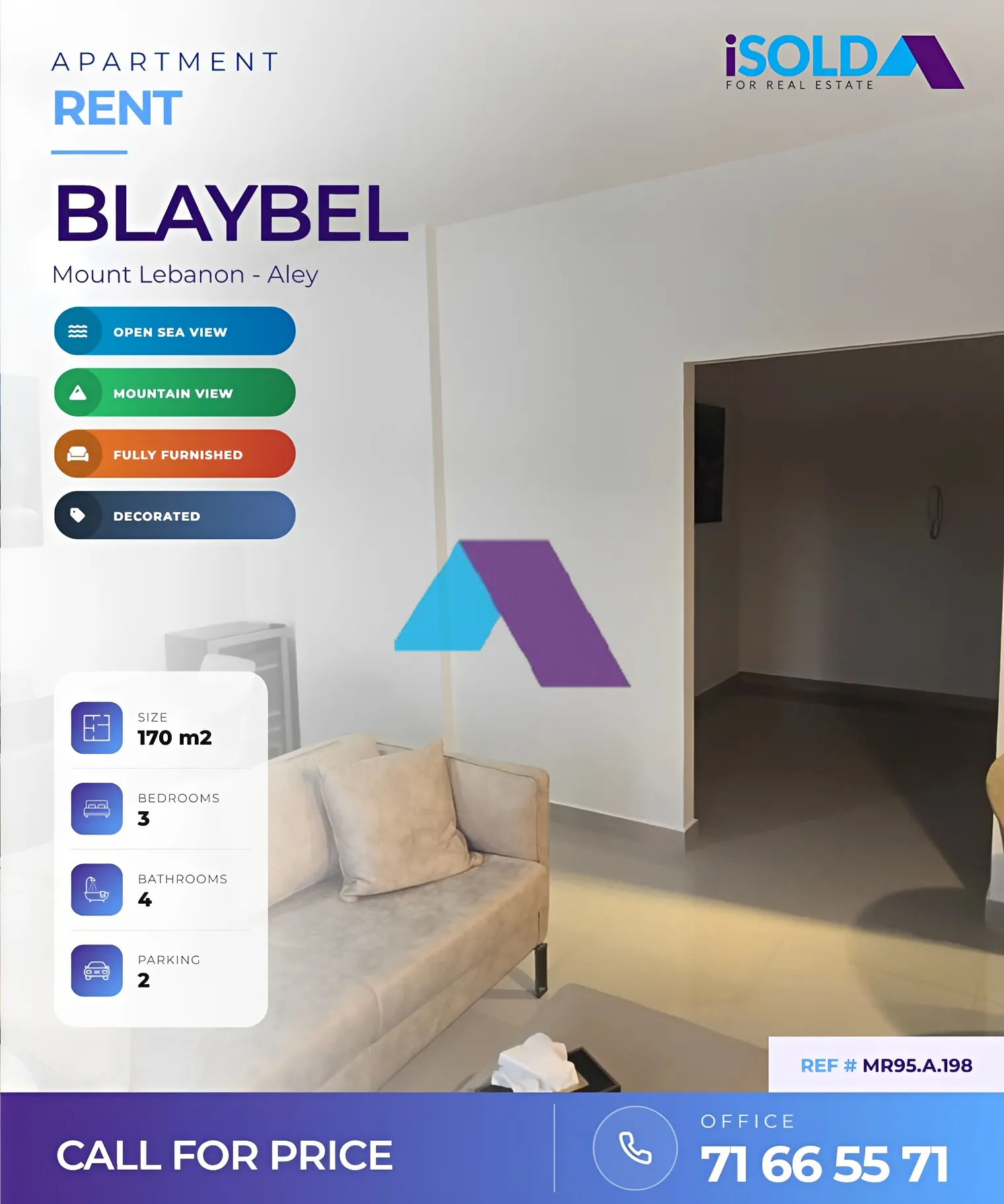 Apartment for rent in Blaybel